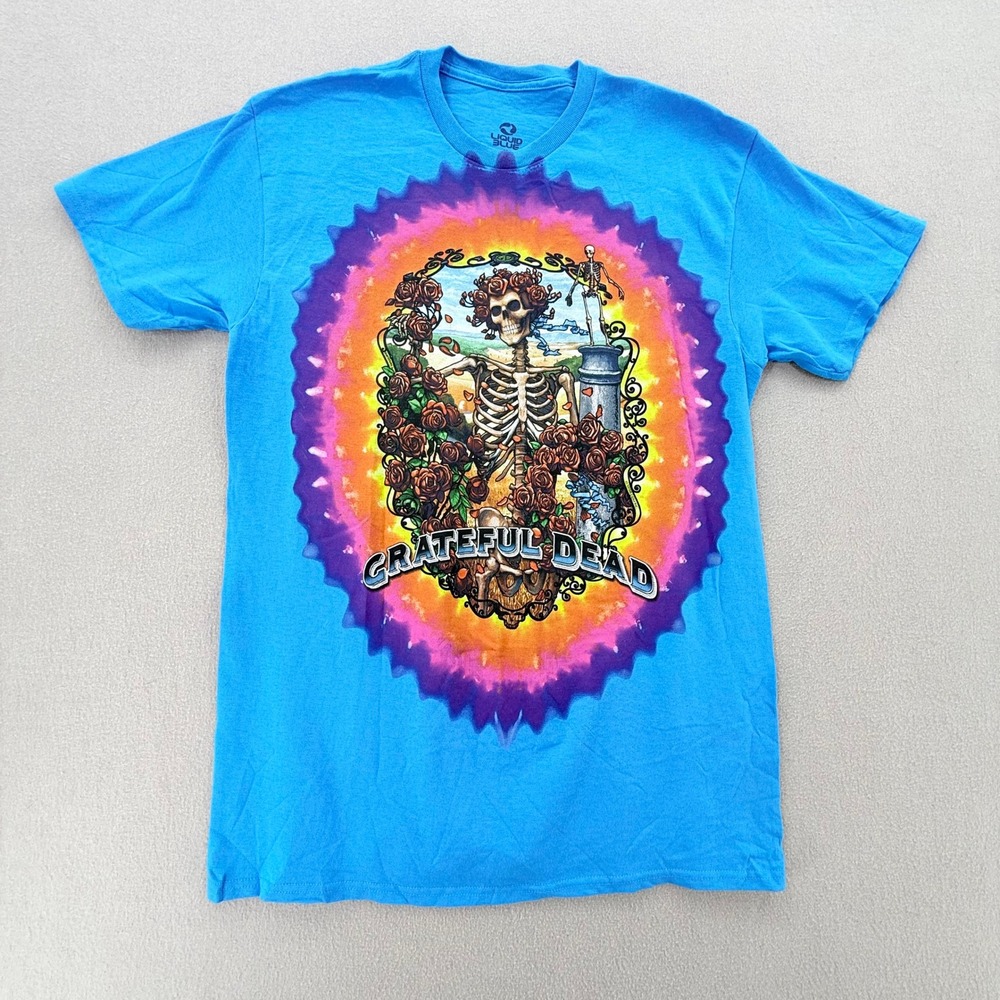 Grateful Dead Short Sleeve Tye Dye Blue T Shirt Men Size Meduim